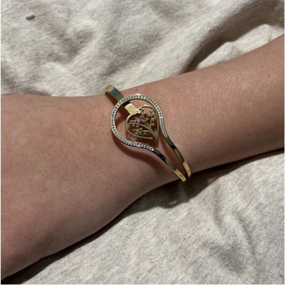.	“Tree of Life 18k Gold Plated Stainless Steel CZ Bangle” ' - Picture 5 of 16